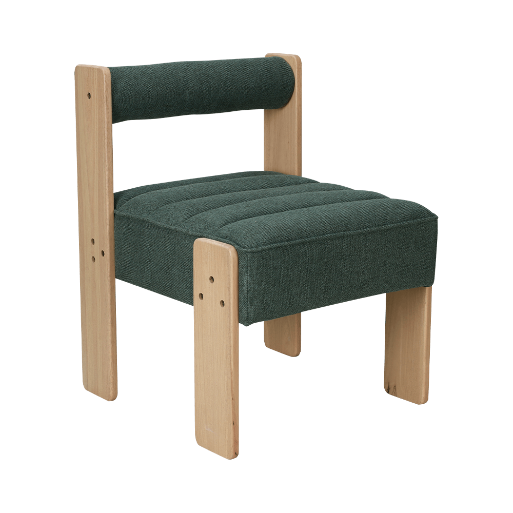 Fabric Rubber Wood Dining Chair