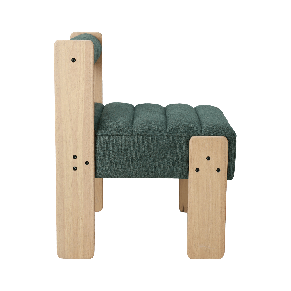 Fabric Rubber Wood Dining Chair