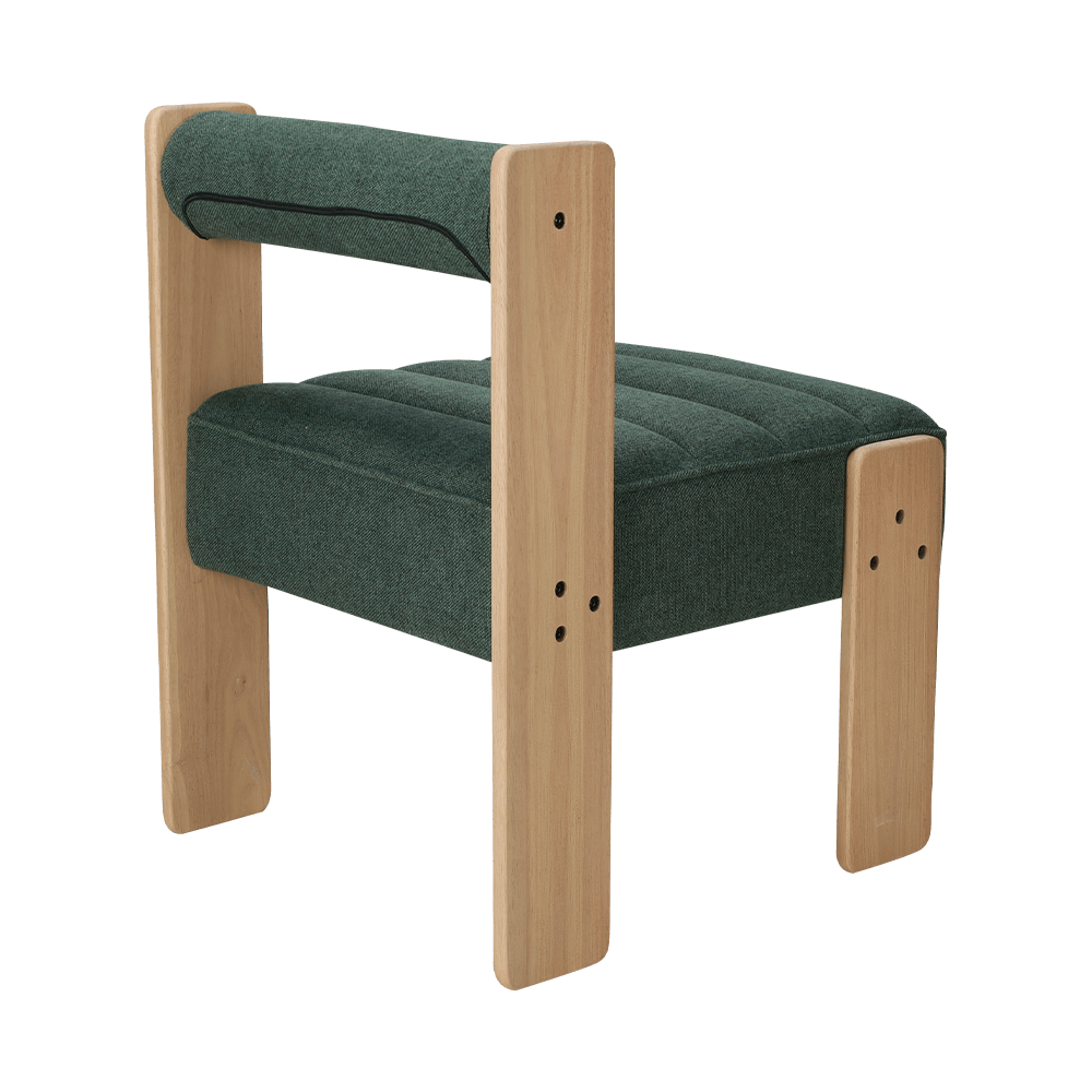 Fabric Rubber Wood Dining Chair