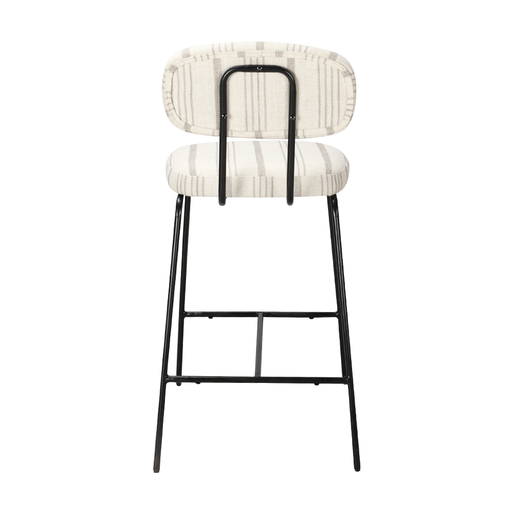 Metal Leg Upholstered Dining Chair with Back