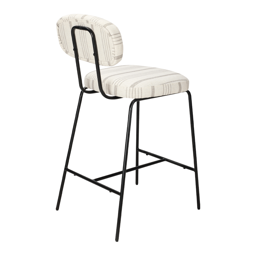 Metal Leg Upholstered Dining Chair with Back