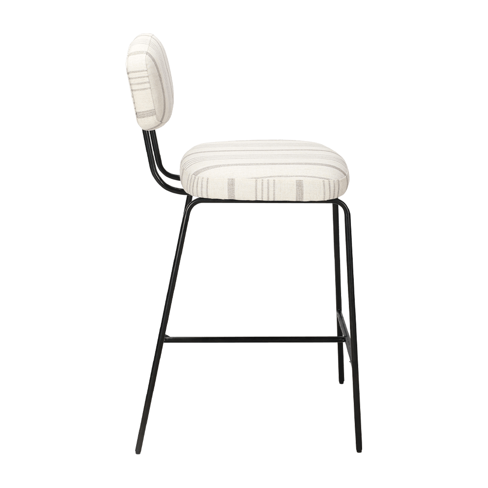 Metal Leg Upholstered Dining Chair with Back