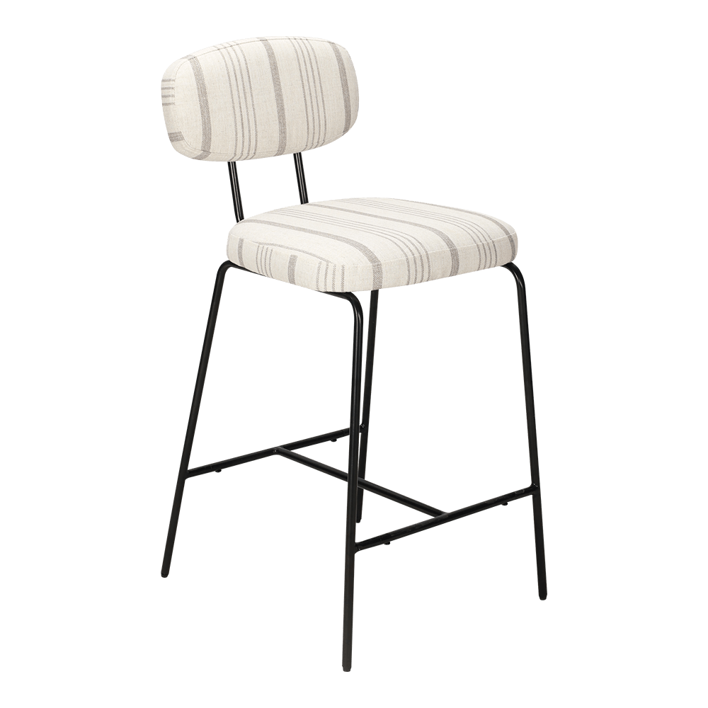 Metal Leg Upholstered Dining Chair with Back
