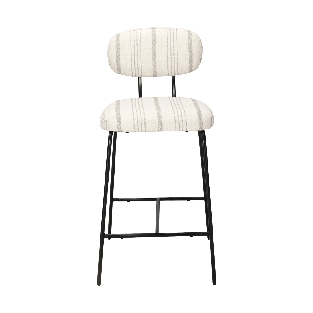 Metal Leg Upholstered Dining Chair with Back