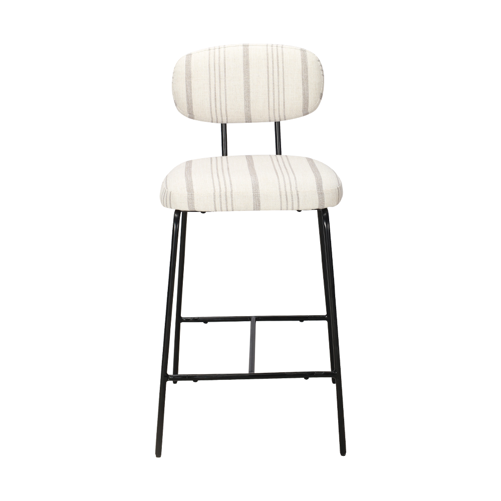 Metal Leg Upholstered Dining Chair with Back