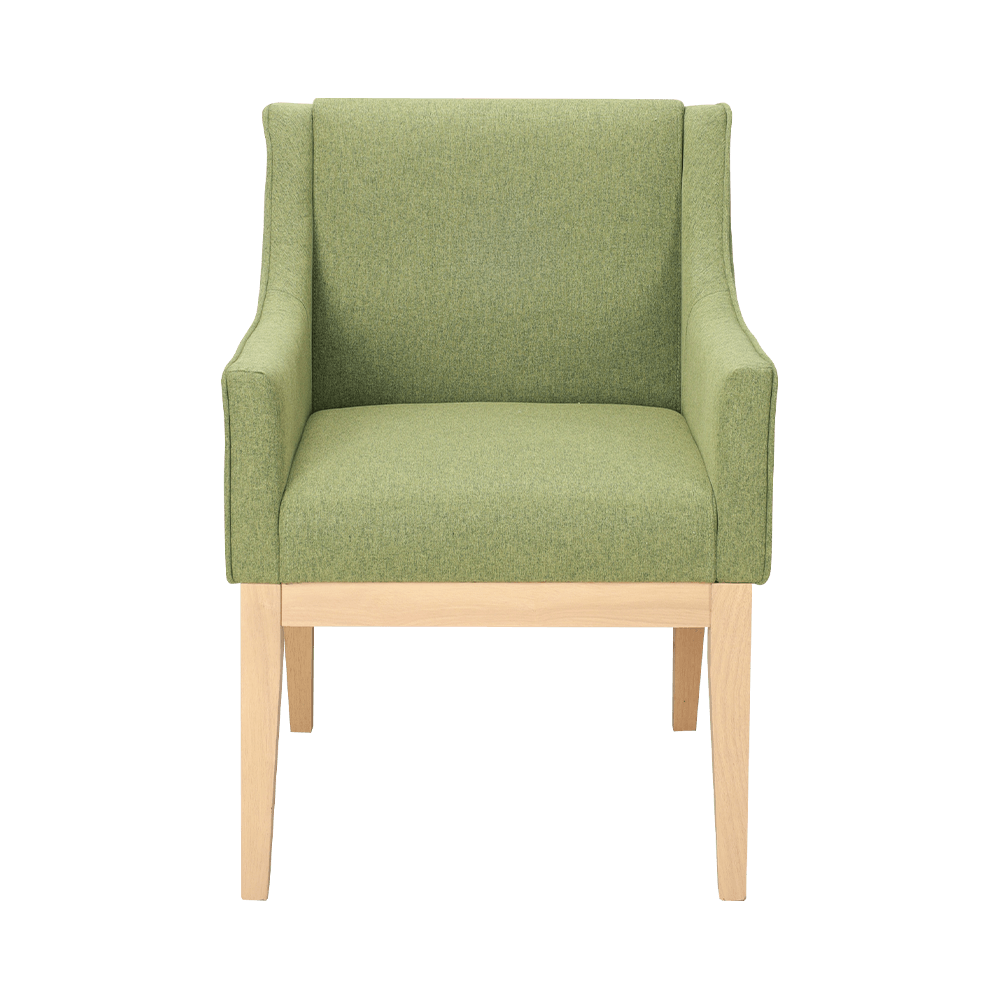 Solid wood dining chair with armrests