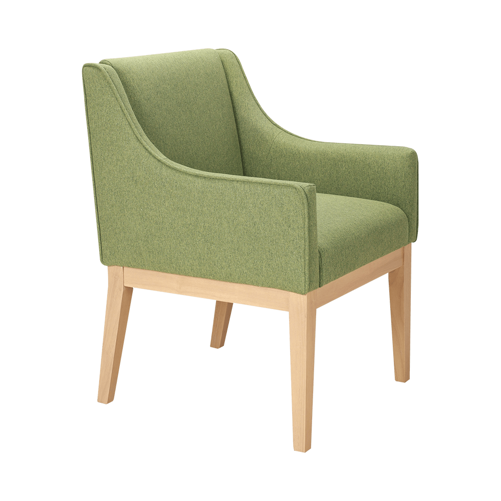 Solid wood dining chair with armrests