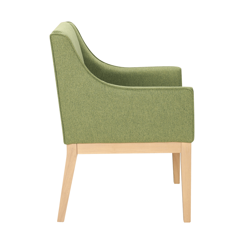 Solid wood dining chair with armrests