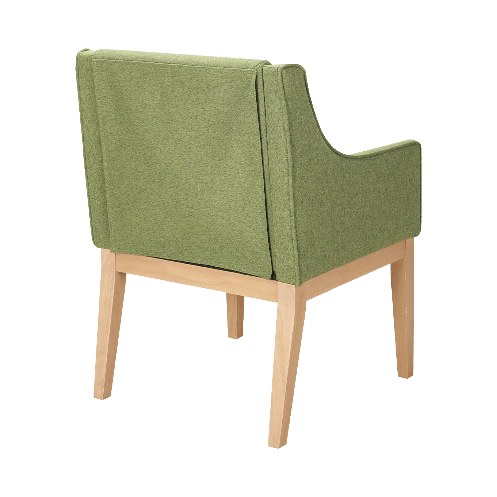 Solid wood dining chair with armrests