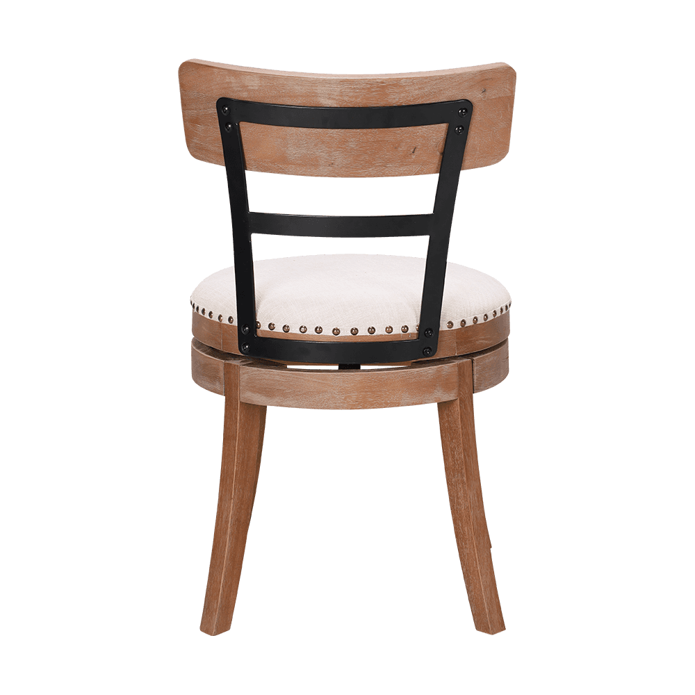 Round cushion solid wood dining chair
