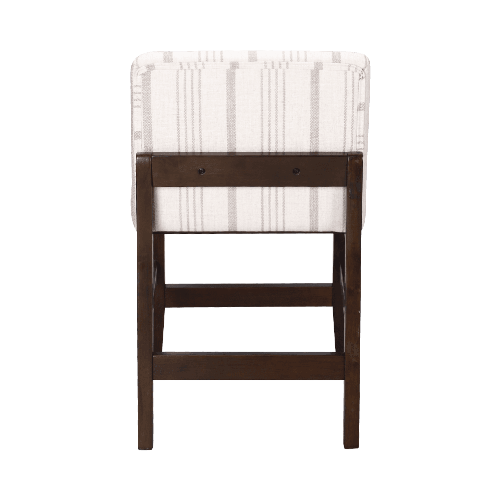 Striped fabric solid wood dining chair