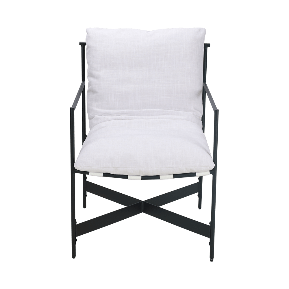 White Fabric Rubber Wood Dining Chair