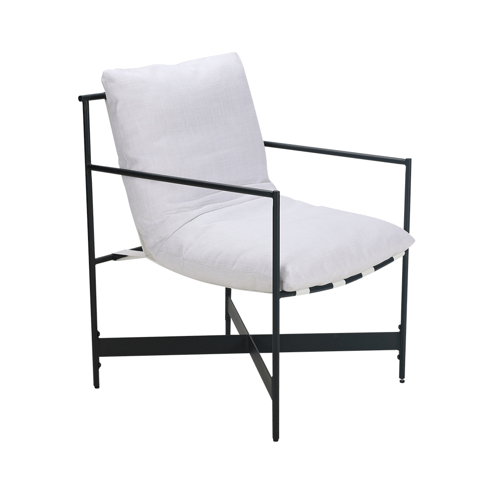 White Fabric Rubber Wood Dining Chair