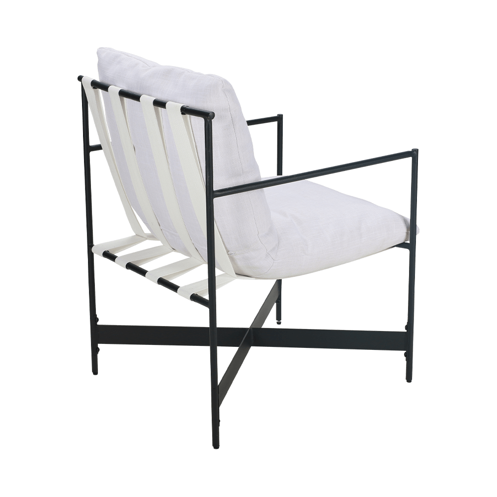 White Fabric Rubber Wood Dining Chair