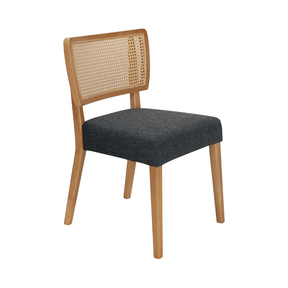 Gray Wood Dining Chair with Backrest
