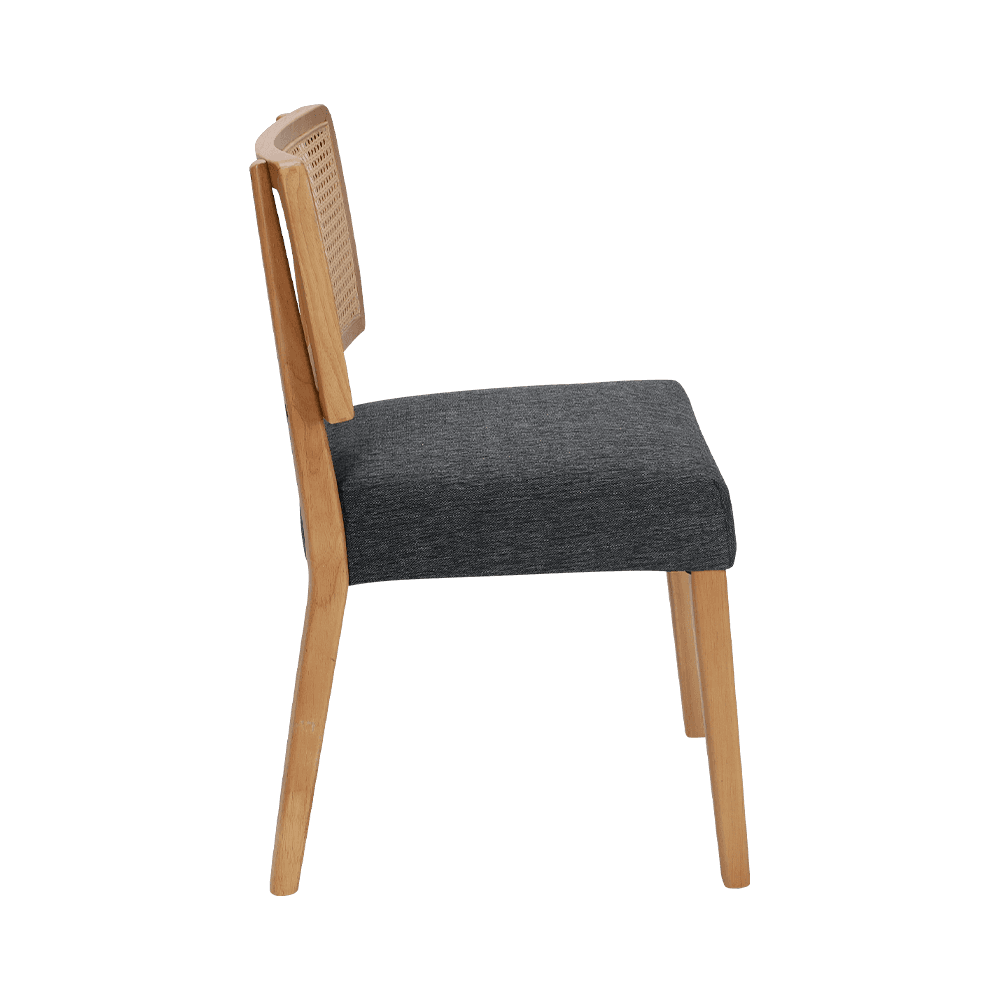 Gray Wood Dining Chair with Backrest