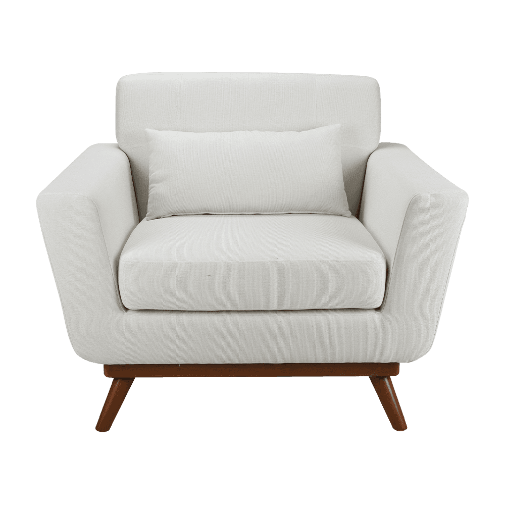 Rubber wood fabric single sofa
