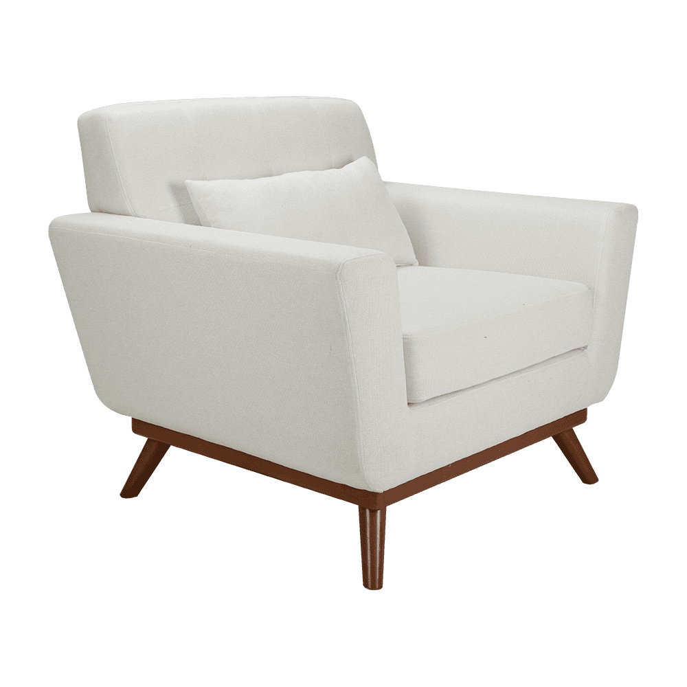 Rubber wood fabric single sofa