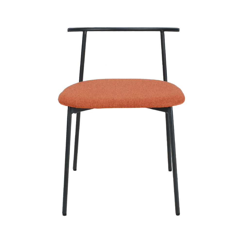 Orange Curved back metal leg dining chair