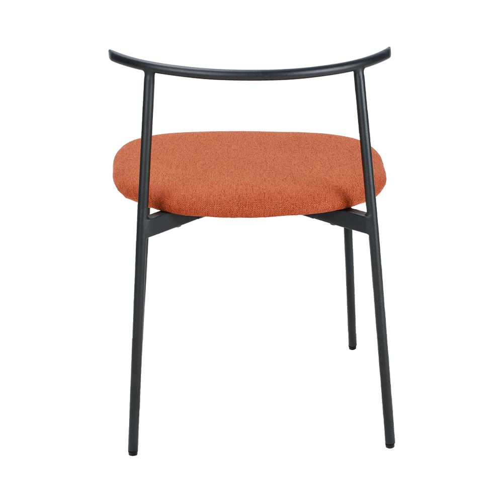 Orange Curved back metal leg dining chair