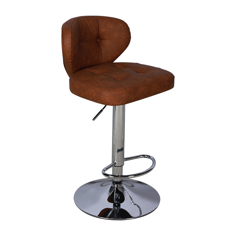 Upholstered High Leg Metal Bar Stool