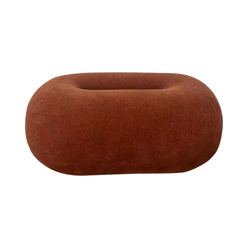 Brown orange memory foam seat cushion fabric Ottoman footrest 