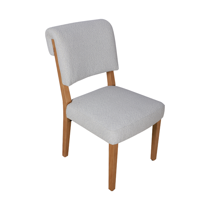 Fabric solid wood leg dining chair