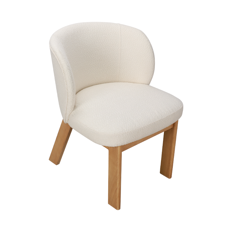Cream solid wood dining chair