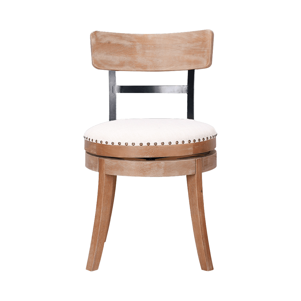 Round cushion solid wood dining chair